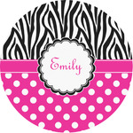 Zebra Print & Polka Dots Multipurpose Round Labels - 1" (Personalized)