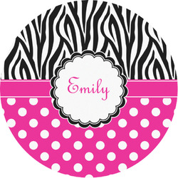 Zebra Print & Polka Dots Multipurpose Round Labels - 1" (Personalized)