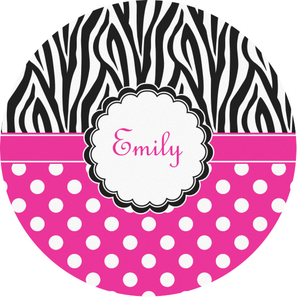 Custom Zebra Print & Polka Dots Multipurpose Round Labels - 1" (Personalized)