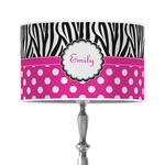 Zebra Print & Polka Dots 12" Drum Lamp Shade - Poly-film (Personalized)