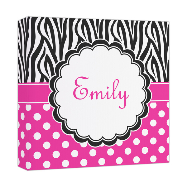 Custom Zebra Print & Polka Dots Canvas Print - 12x12 (Personalized)