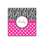 Zebra Print & Polka Dots Wood Print - 12x12 (Personalized)