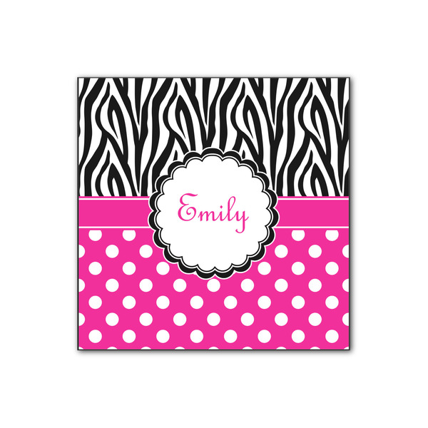 Custom Zebra Print & Polka Dots Wood Print - 12x12 (Personalized)