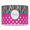 Zebra Print & Polka Dots 16" Drum Lampshade - FRONT (Poly Film)