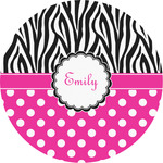 Zebra Print & Polka Dots Multipurpose Round Labels - 2" (Personalized)