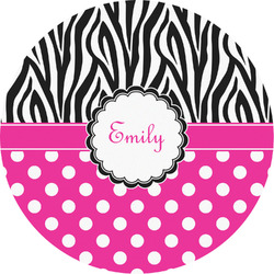 Zebra Print & Polka Dots Multipurpose Round Labels - 2" (Personalized)