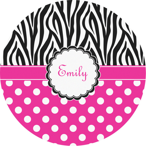 Custom Zebra Print & Polka Dots Multipurpose Round Labels - 2" (Personalized)