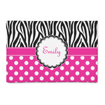 Zebra Print & Polka Dots 2' x 3' Indoor Area Rug (Personalized)