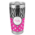 Zebra Print & Polka Dots 20oz Stainless Steel Double Wall Tumbler - Full Print (Personalized)