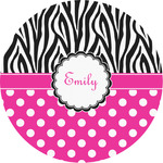 Zebra Print & Polka Dots Multipurpose Round Labels - 3" (Personalized)