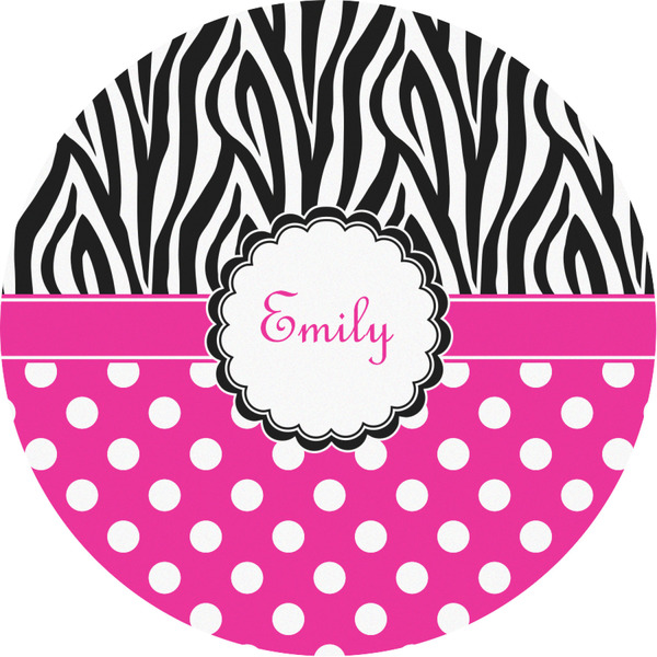 Custom Zebra Print & Polka Dots Multipurpose Round Labels - Custom Sized (Personalized)