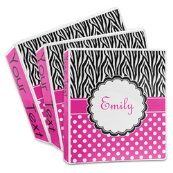 Zebra Print & Polka Dots 3-Ring Binder (Personalized)