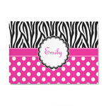 Zebra Print & Polka Dots 4' x 6' Indoor Area Rug (Personalized)