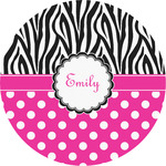 Zebra Print & Polka Dots Multipurpose Round Labels - 5" (Personalized)