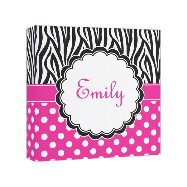 Custom Zebra Print & Polka Dots Canvas Print - 8x8 (Personalized)