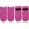 Zebra Print & Polka Dots Adult Ankle Socks - Double Pair - Front and Back - Apvl