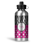 Zebra Print & Polka Dots Water Bottles - 20 oz - Aluminum (Personalized)