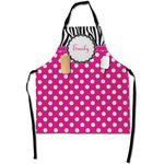 Zebra Print & Polka Dots Apron With Pockets w/ Name or Text