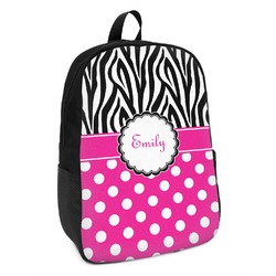 Zebra Print & Polka Dots Kids Backpack (Personalized)