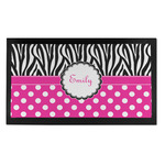 Zebra Print & Polka Dots Bar Mat - Small (Personalized)