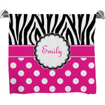 Zebra Print & Polka Dots Bath Towel (Personalized)