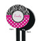 Zebra Print & Polka Dots Black Plastic 5.5" Stir Stick - Single Sided - Round - Front & Back