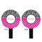 Zebra Print & Polka Dots Black Plastic 7" Stir Stick - Double Sided - Round - Front & Back