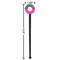 Zebra Print & Polka Dots Black Plastic 7" Stir Stick - Round - Dimensions