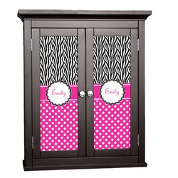 Zebra Print & Polka Dots Cabinet Decal - Small (Personalized)