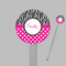 Zebra Print & Polka Dots Clear Plastic 7" Stir Stick - Round - Closeup