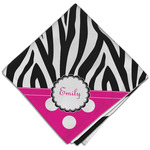 Zebra Print & Polka Dots Cloth Dinner Napkin - Single w/ Name or Text