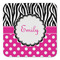 Zebra Print & Polka Dots Coaster Set - FRONT (one)