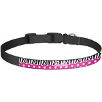 Zebra Print & Polka Dots Dog Collar - Large (Personalized)