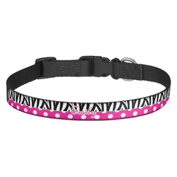 Zebra Print & Polka Dots Dog Collar (Personalized)