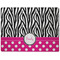 Zebra Print & Polka Dots Dog Food Mat - Medium without bowls