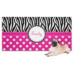 Zebra Print & Polka Dots Dog Towel (Personalized)