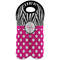 Zebra Print & Polka Dots Double Wine Tote - Front (new)