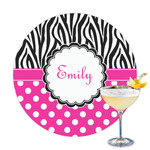 Zebra Print & Polka Dots Printed Drink Topper (Personalized)