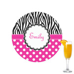 Zebra Print & Polka Dots Printed Drink Topper - 2.15" (Personalized)