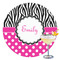 Zebra Print & Polka Dots Drink Topper - XLarge - Single with Drink