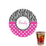 Zebra Print & Polka Dots Printed Drink Topper - 1.5" (Personalized)