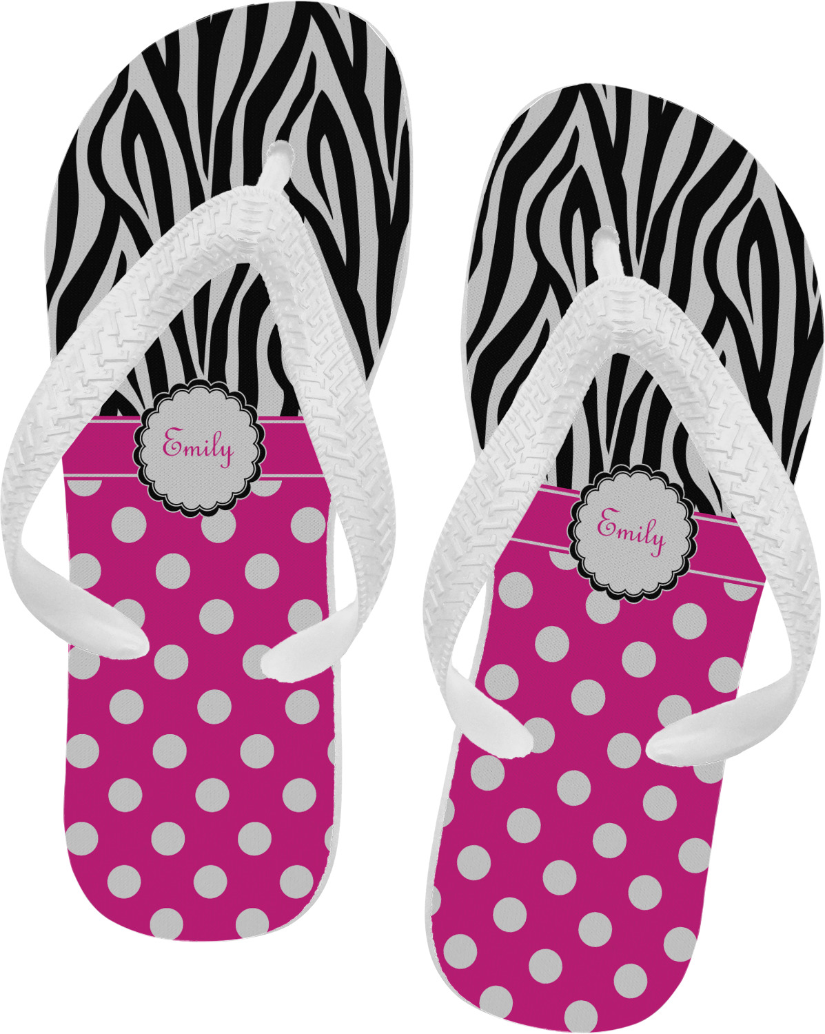 Zebra print sale flip flops