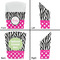 Zebra Print & Polka Dots French Fry Favor Box - Front & Back View