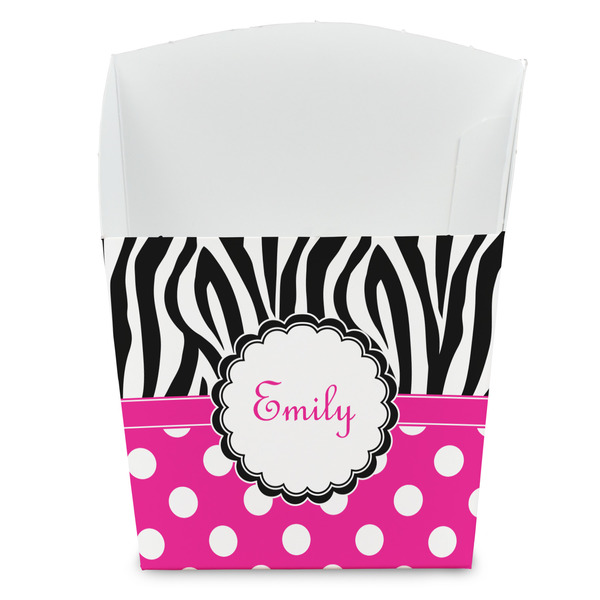 Custom Zebra Print & Polka Dots French Fry Favor Boxes (Personalized)