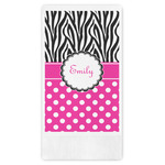 Zebra Print & Polka Dots Guest Napkins - Full Color - Embossed Edge (Personalized)