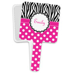 Zebra Print & Polka Dots Hand Mirror (Personalized)