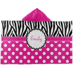 Zebra Print & Polka Dots Kids Hooded Towel (Personalized)