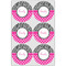 Zebra Print & Polka Dots Icing Circle - Large - Set of 6