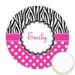 Zebra Print & Polka Dots Printed Cookie Topper - 2.5" (Personalized)