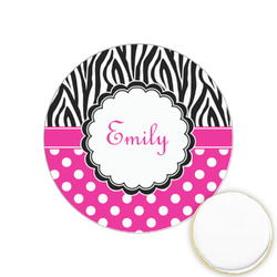 Zebra Print & Polka Dots Printed Cookie Topper - 1.25" (Personalized)